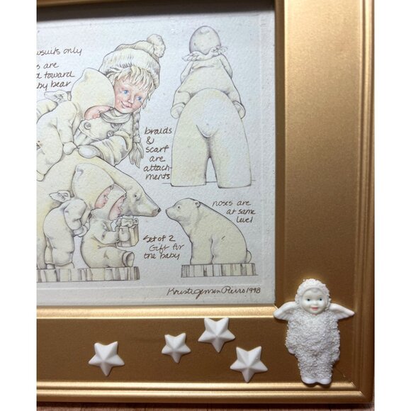 Department 56 Snowbabies "Nice To Meet You Little One" Framed Art  1998 Print  G - Picture 2 of 6